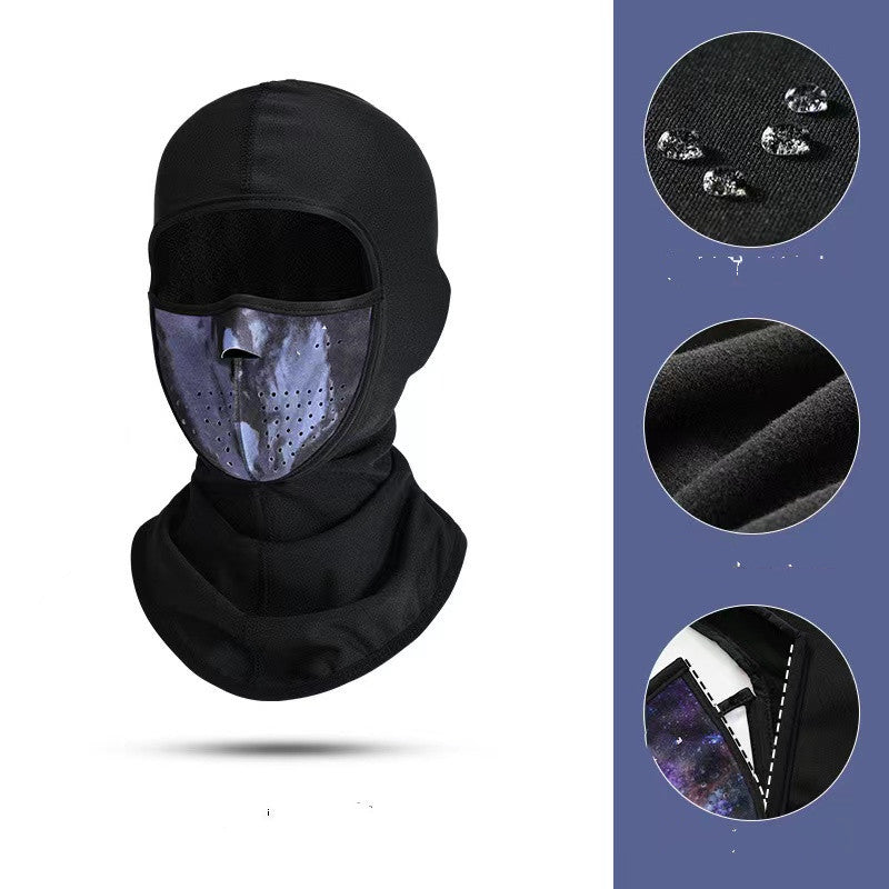 Skimasker voor neus en mond – warm, winddicht, met koordsluiting