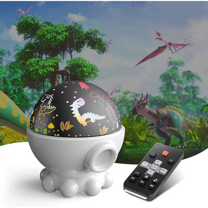 GlowBright - Dinosaurus LED Nachtlamp Met Oceaan & Sterrenhemel Projectie