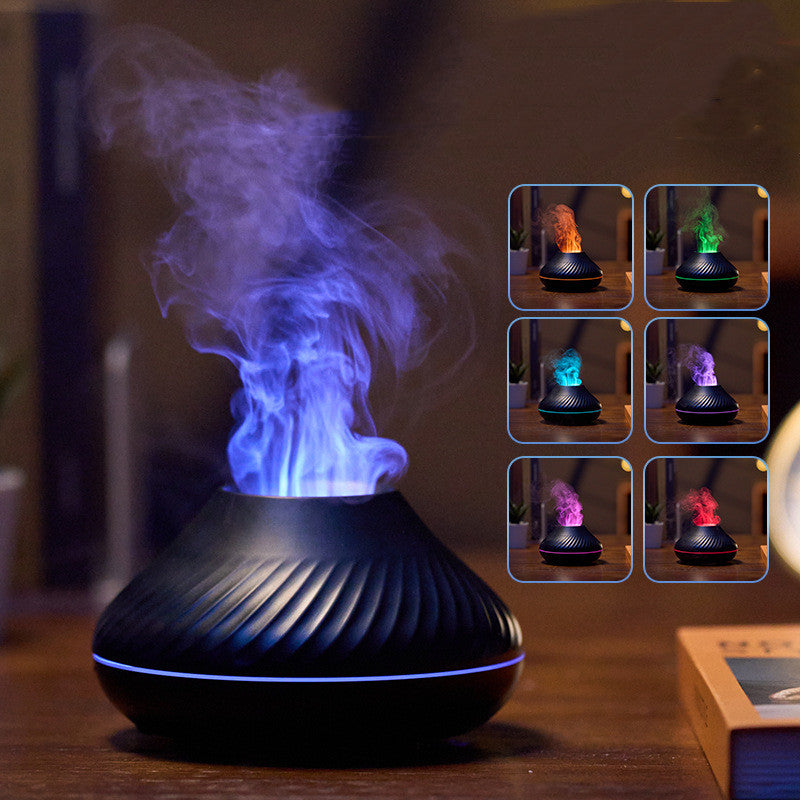 Vlam aroma diffuser met 7 kleuren licht, 130 ml en 8 uur werking
