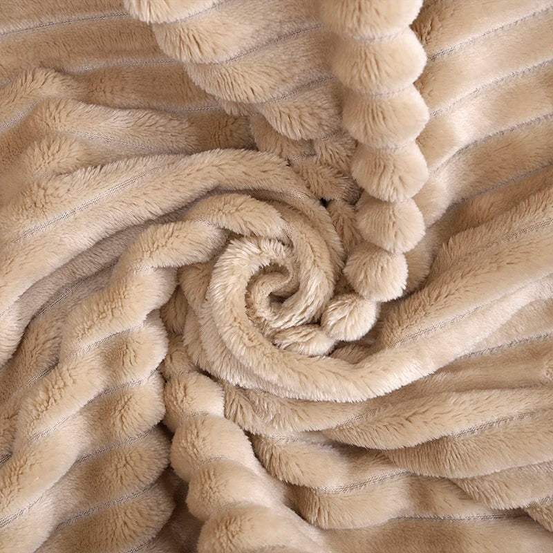 CozyVibe - Gestreepte Flanellen Deken Voor Warmte en Stijl
