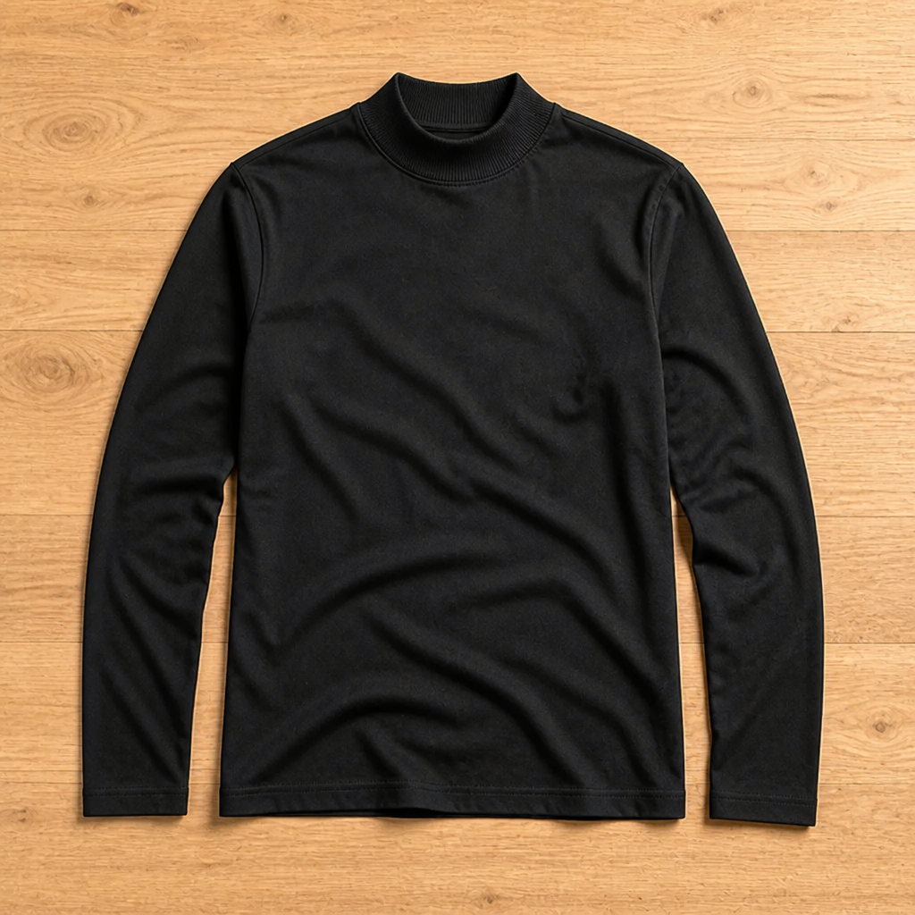 Slim fit herenshirt met lange mouwen en omslaanbare hoge kraag