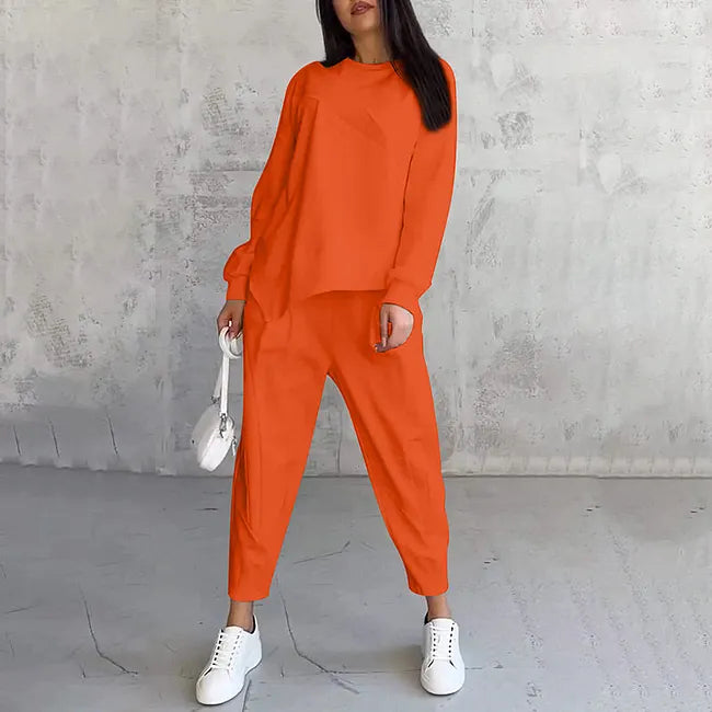 Tweedelige set: casual sweatshirt met lange mouwen en joggingbroek