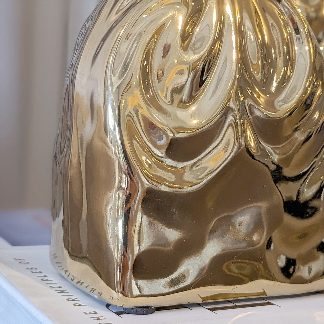 ElegantHome - Luxe Gouden Gekreukte Vaas Set van 2 voor Modern Interieur