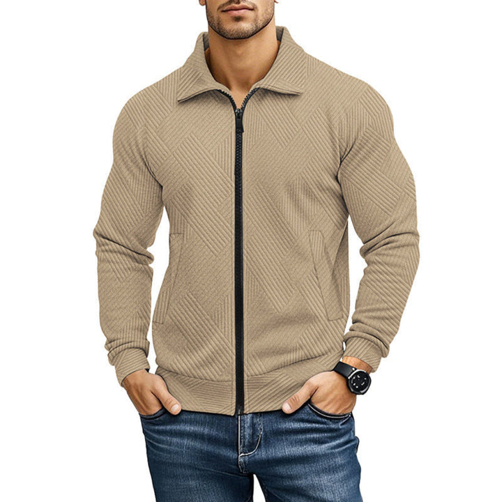 Comfortabele Vest met Geribd Textuurpatroon en Rits voor Heren — afbeelding 2