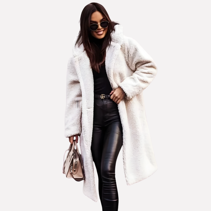 Dames Hooded Coat met Knopsluiting