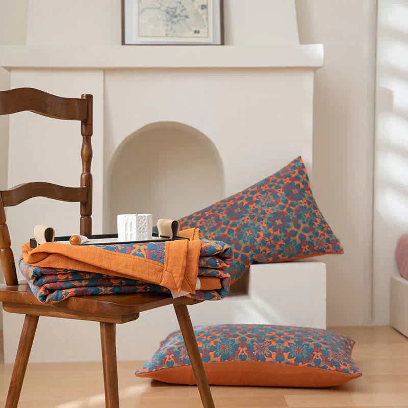 Katoenen Quilt met Blauw Patroon - Florencia