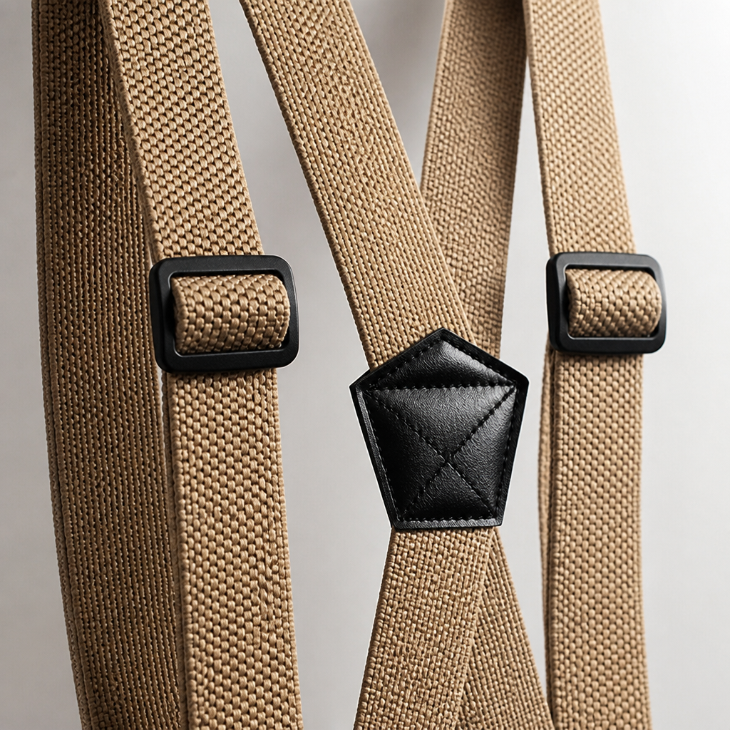 Elastische bretels voor heren, 3,8 cm breed met metalen clips, X- of Y-rug
