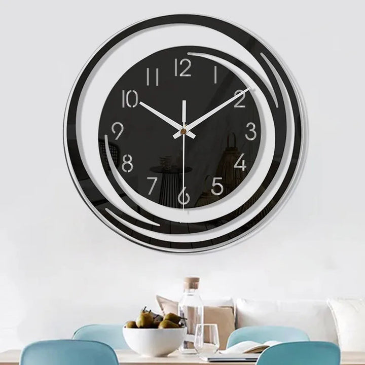 ModernTime - Minimalistische Acryl Wandklok in Scandinavisch Ontwerp, Zwart