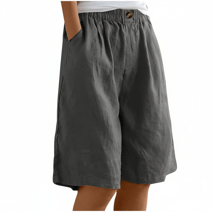 Women's Cotton And Linen Cropped Loose High Waist Shorts