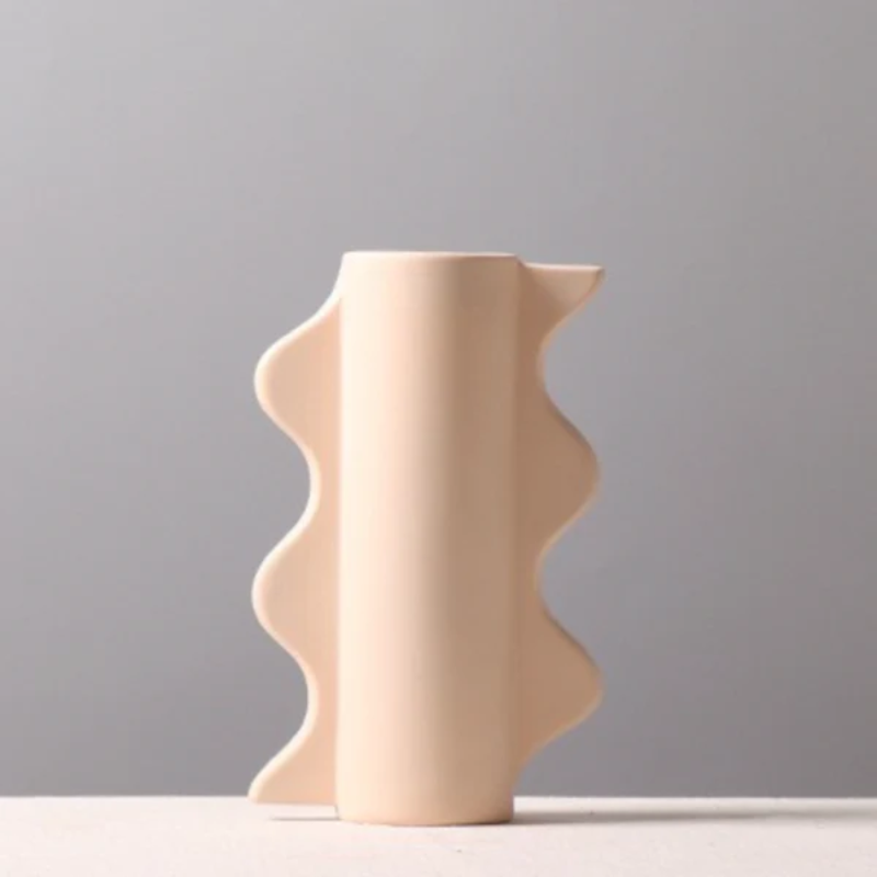 ModernVibe - Geometrische Keramische Bloemenvaas Voor Stijlvolle Woondecoratie