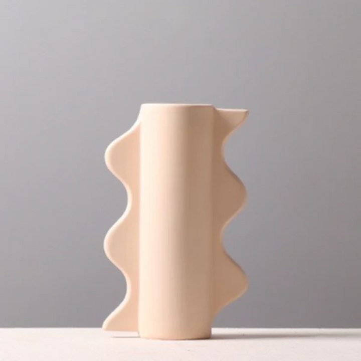 ModernVibe - Geometrische Keramische Bloemenvaas Voor Stijlvolle Woondecoratie