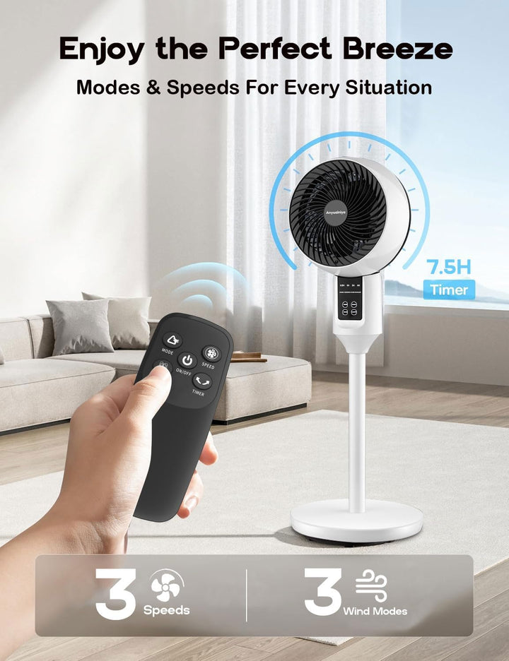 Verstelbare Staande Ventilator met 3D-Oscillatie – Aerion