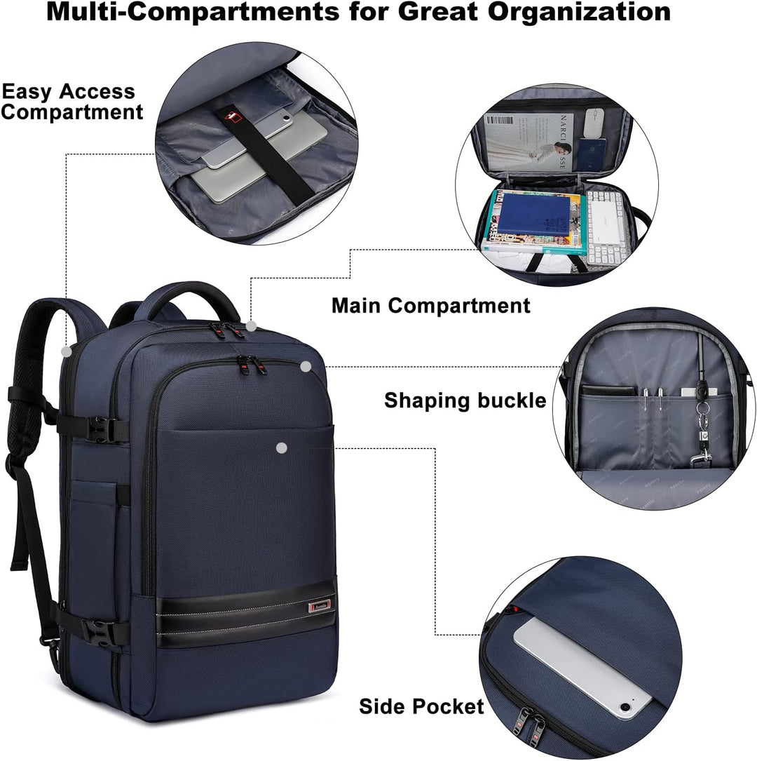 Uitbreidbare waterdichte reisrugzak van 45–55L met laptopvak van 46,5 cm