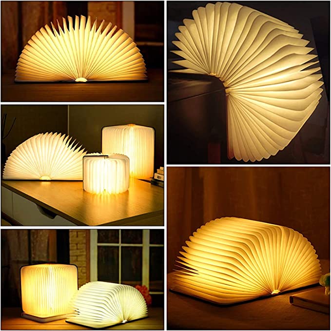 Decoratief boekvormig LED-nachtlampje, oplaadbaar via USB
