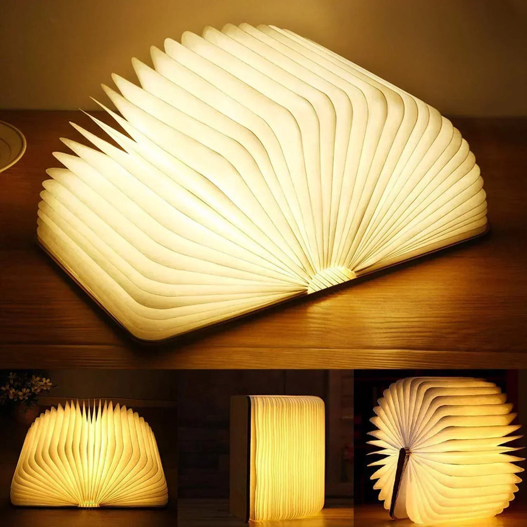 Decoratief boekvormig LED-nachtlampje, oplaadbaar via USB