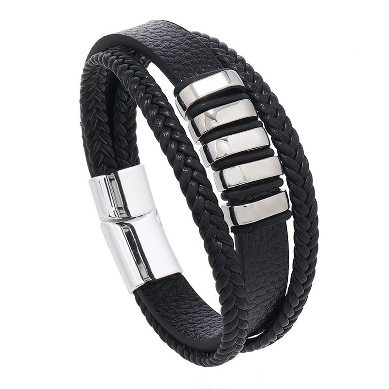 Stijlvolle lederen armband mannen
