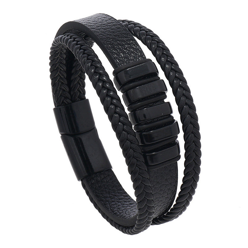 Stijlvolle lederen armband mannen