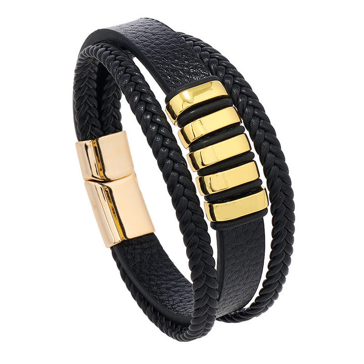 Stijlvolle lederen armband mannen