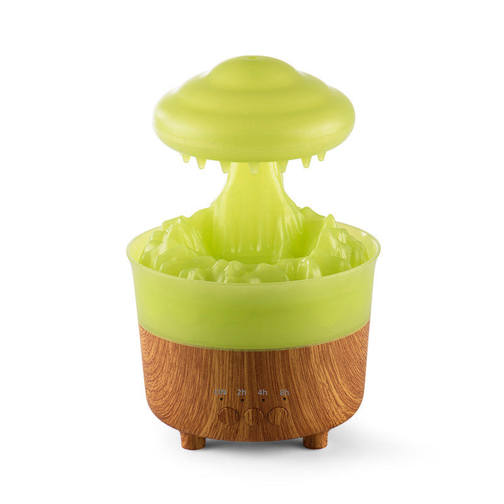 Regenwolk diffuser in houtlook met regengeluid en afstandsbediening