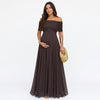 Schouderloze maxi-jurk met bloemenprint voor tijdens de zwangerschap, voor babyshowers en fotoshoots