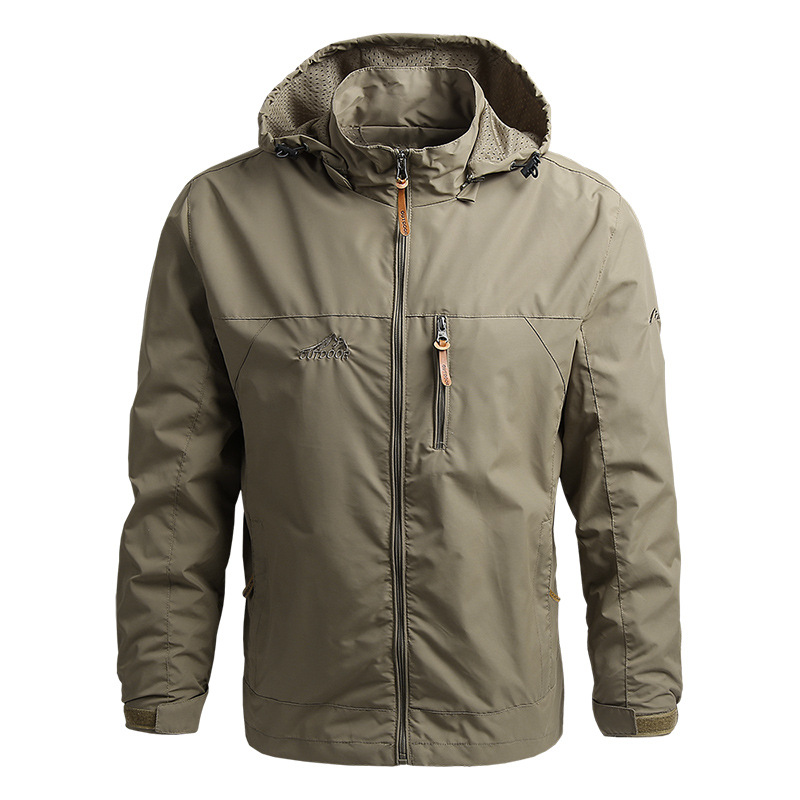 Winddicht, waterdicht herenjack in militaire stijl