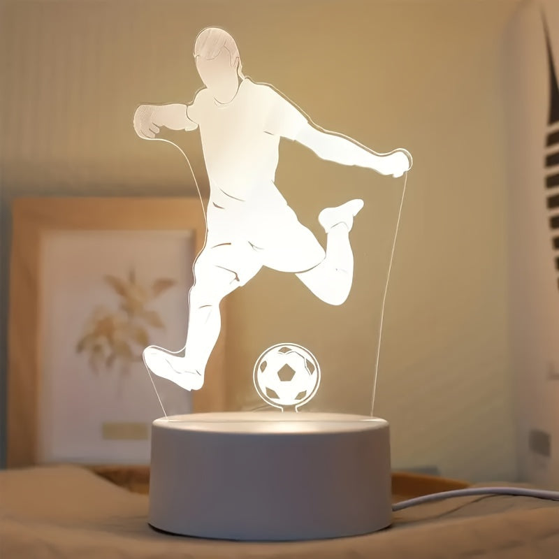 GlowBall - Voetbal LED Nachtlamp met USB Voeding en Acryl Design