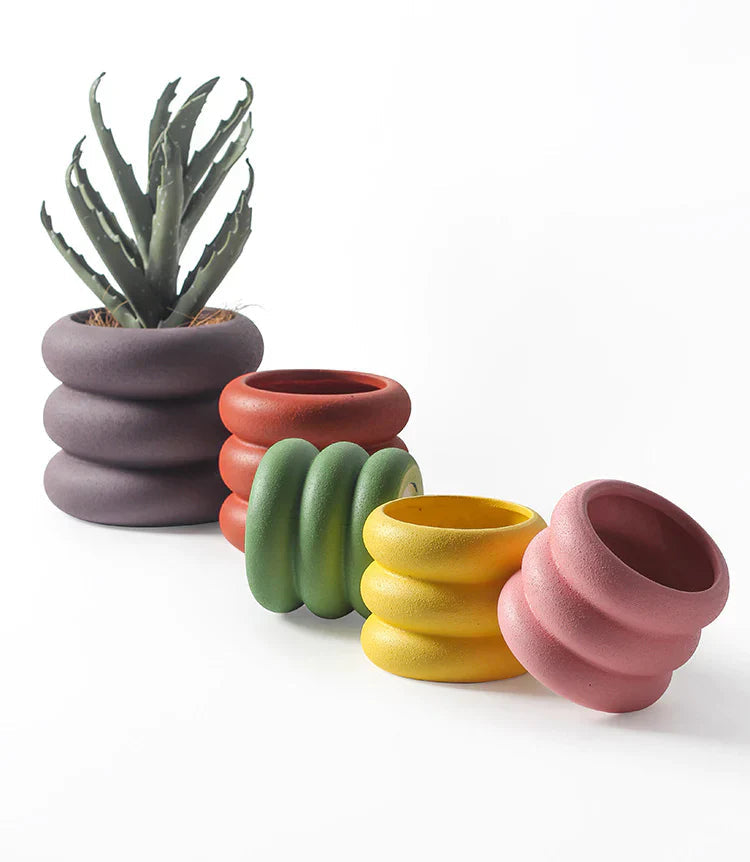 BubbleNest - Moderne Keramische Succulenten Pot met Speels Bubbel Design