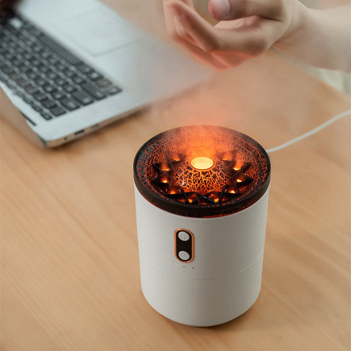 Vulkaan diffuser met kwallenringen, nachtlampje en USB-voeding