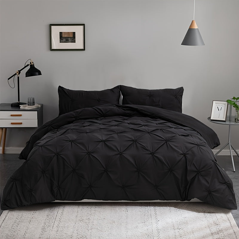 Elegante dekbedovertrekset met pintuck
