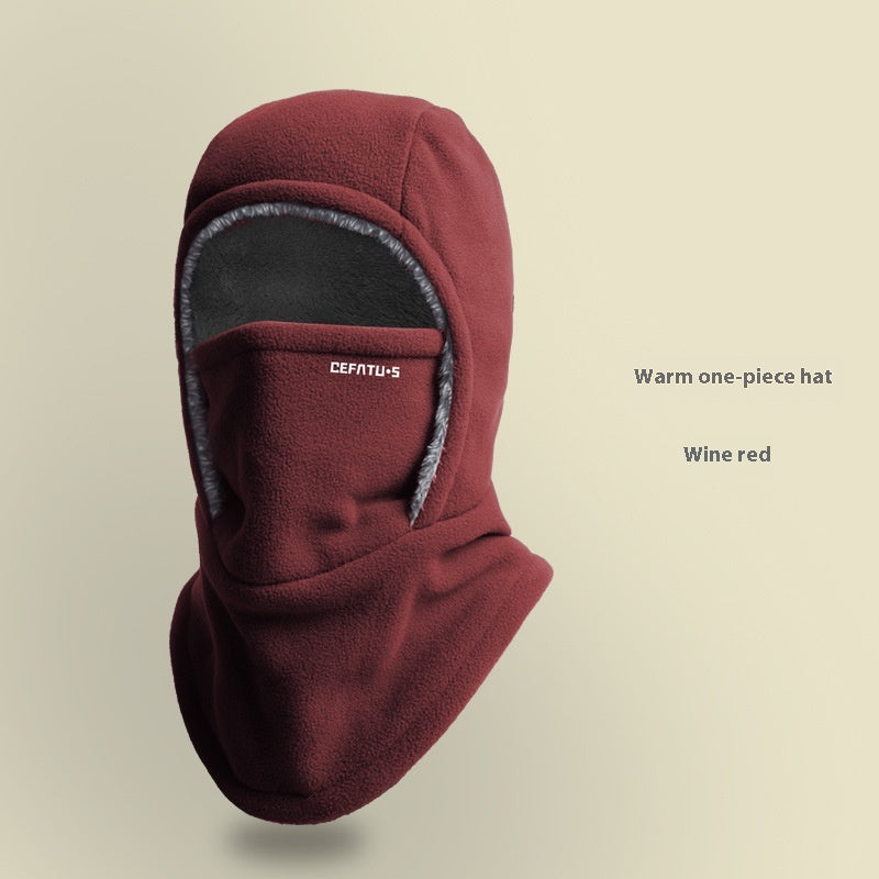 Capuchonmuts met sjaal en mondkap – met warme voering