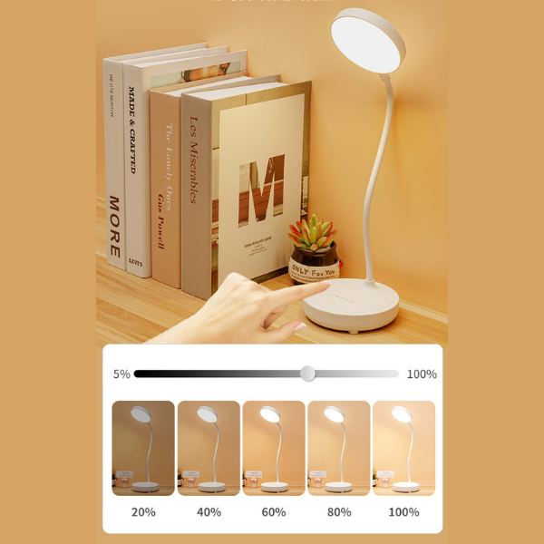 LED-bureaulamp met instelbare helderheid en flexibele hals