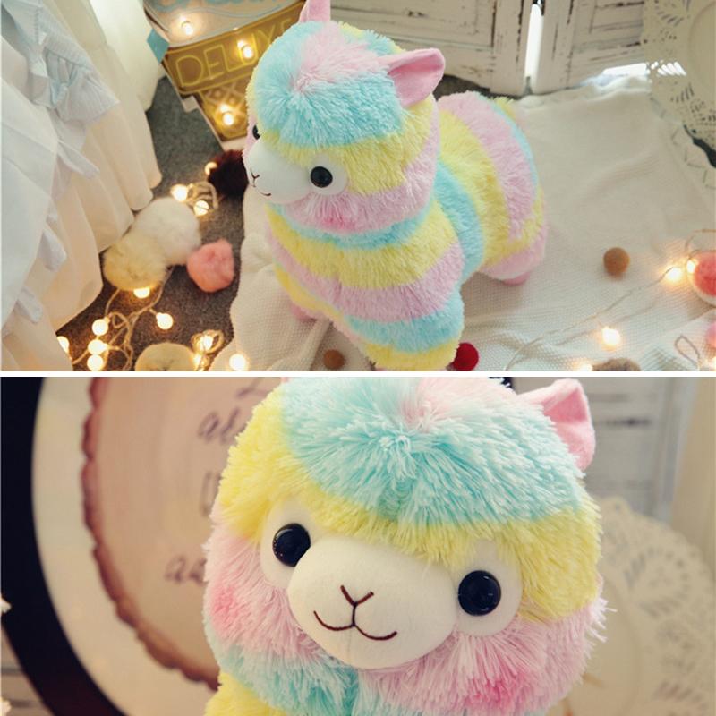Zacht Regenboog Alpaca Knuffeldier voor Baby's en Kinderen