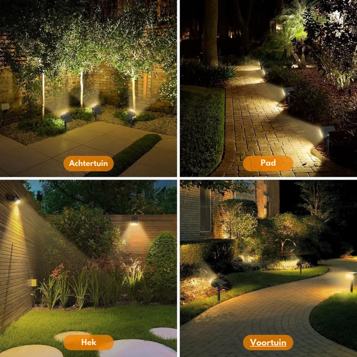 Tuinspot op zonne-energie met verstelbare kop, 3 helderheidsstanden, IP65 waterdicht