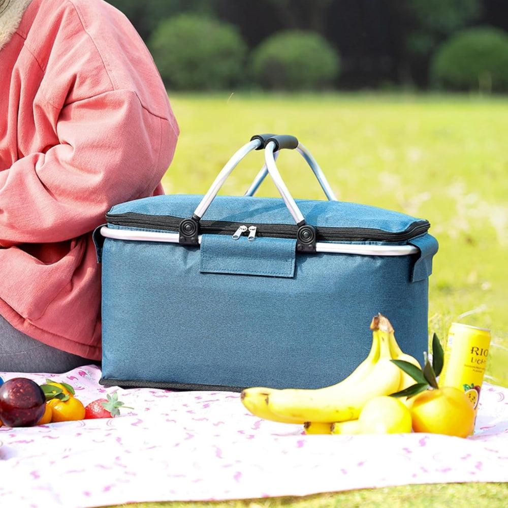 Opvouwbare geïsoleerde picknickmand 18L, draagbare koelbox