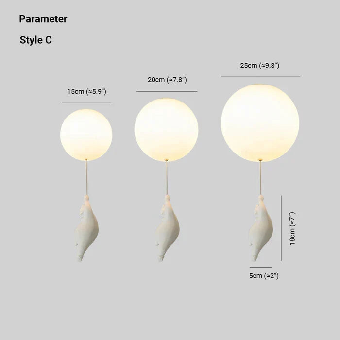 Kinderplafondlamp met beer en bal | CloudBea