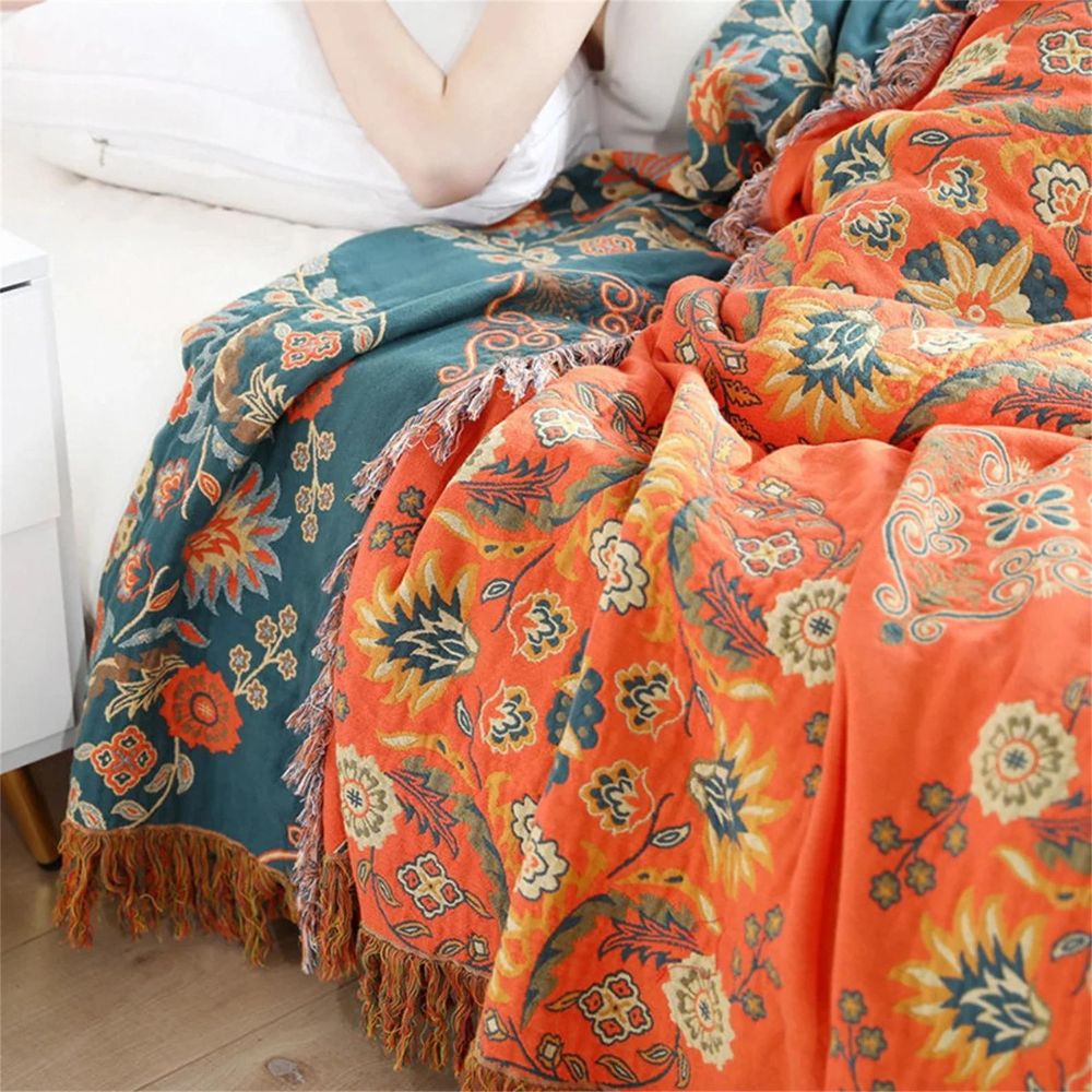 Vintage omkeerbare plaid met bloemenprint