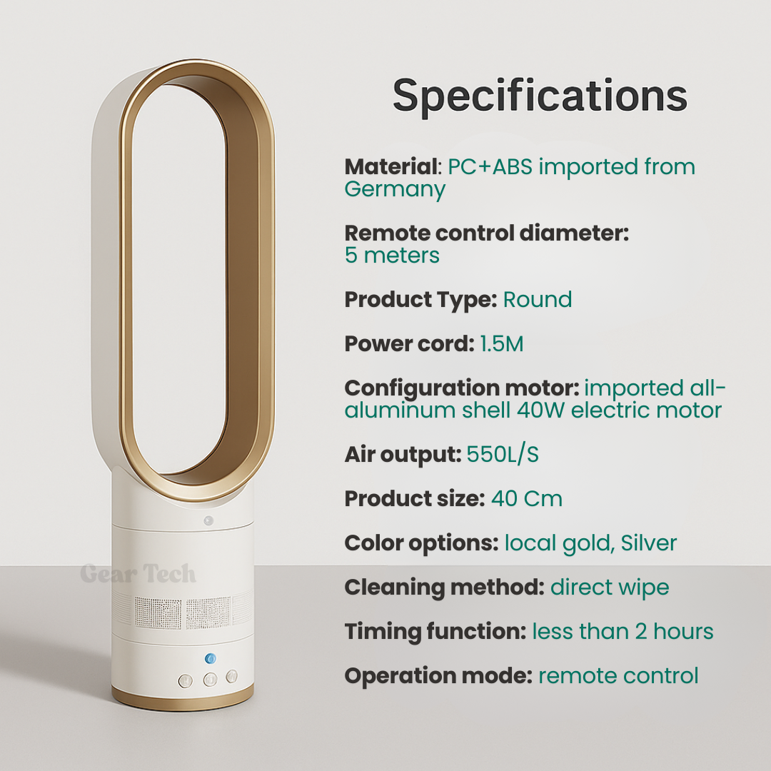 Veilige & stijlvolle bladloze ventilator voor comfort in huis
