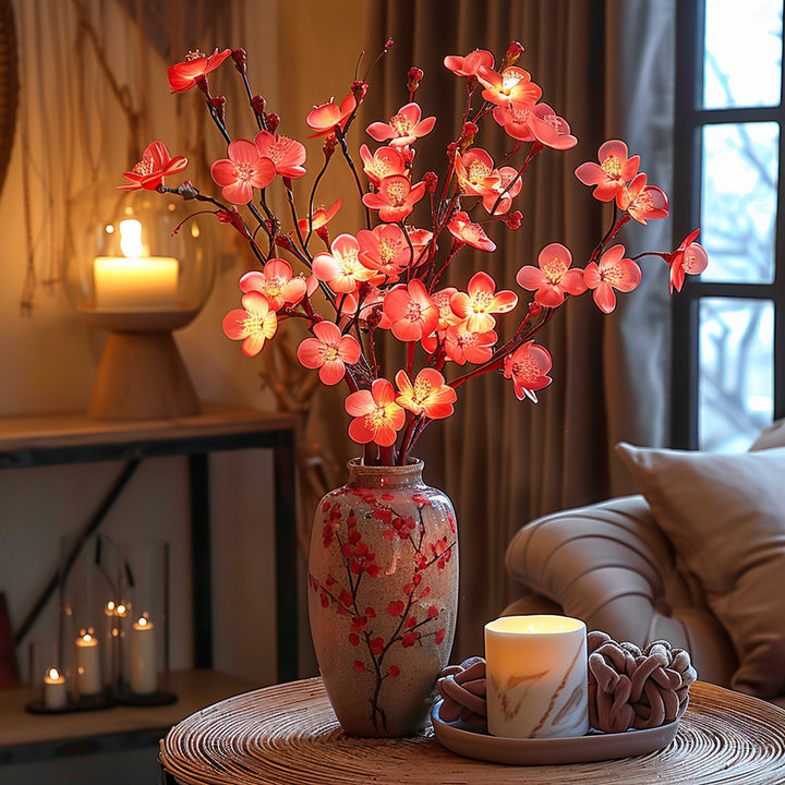 GlowDecor - LED Olijftak Verlichting 70cm | Warm Wit Batterij Decor Licht