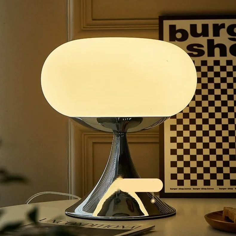 Lumière - Vintage Appel Tafellamp van Glas Met Bauhaus Stijl