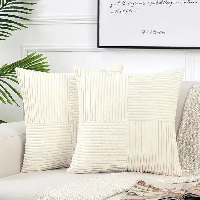 SoftNest - Gestreepte Zachte Kussenhoezen 45x45 cm Voor Bank of Bed