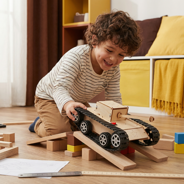 Houten STEM-bouwpakket voor kinderen vanaf 8 jaar, kies uit 8 modellen