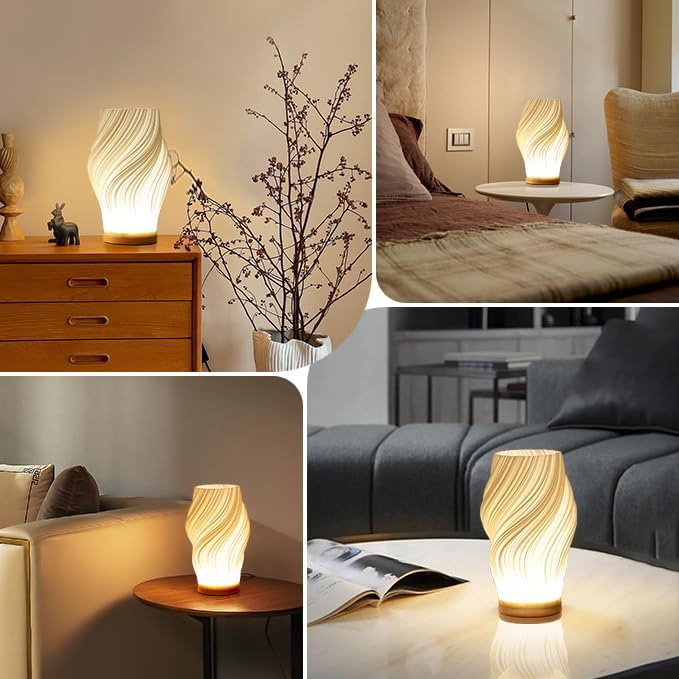 GlowWave - Moderne Swirl Tafellamp met Warme Sfeerverlichting