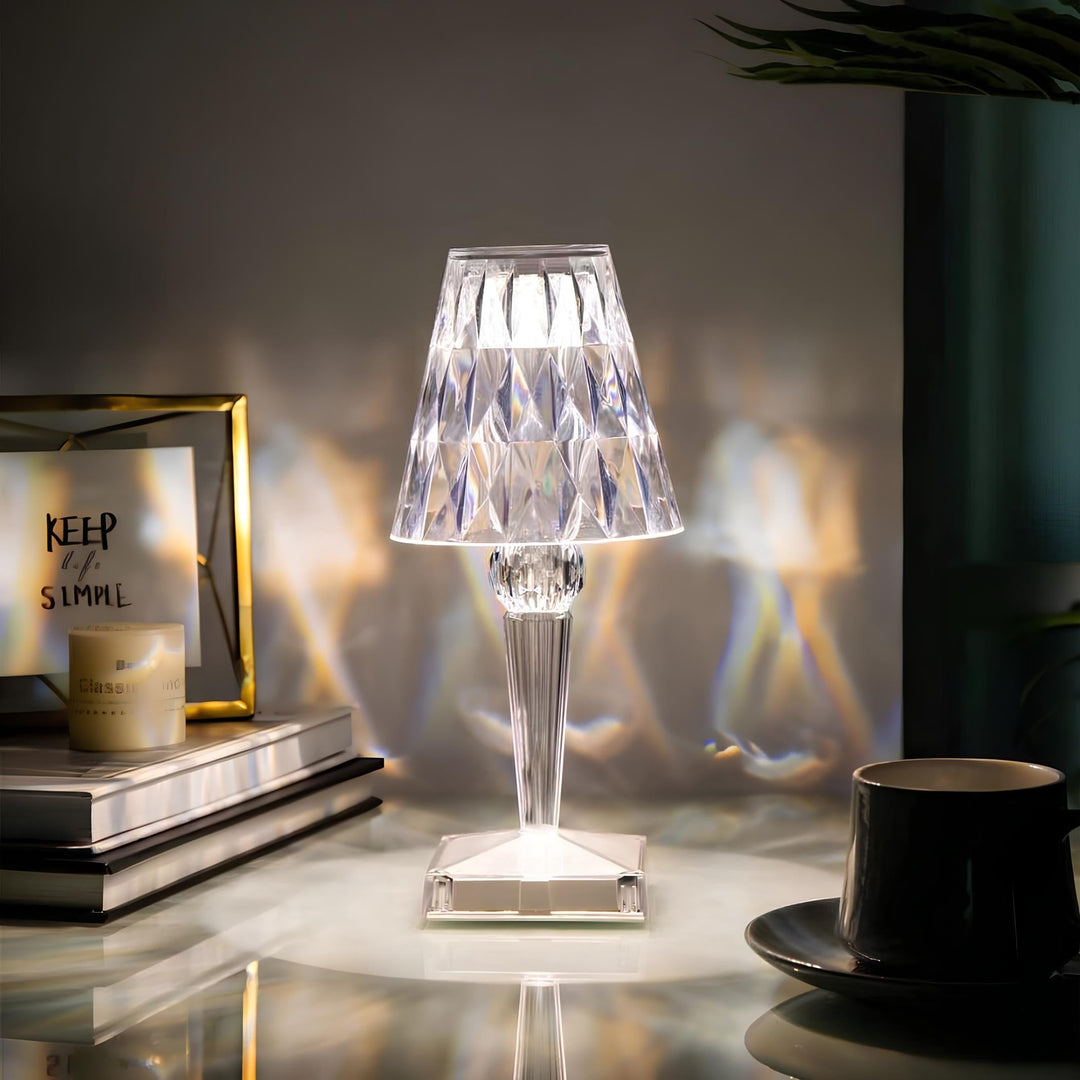 Elegante kristallen accentlamp, dimbare oplaadbare verlichting voor thuis
