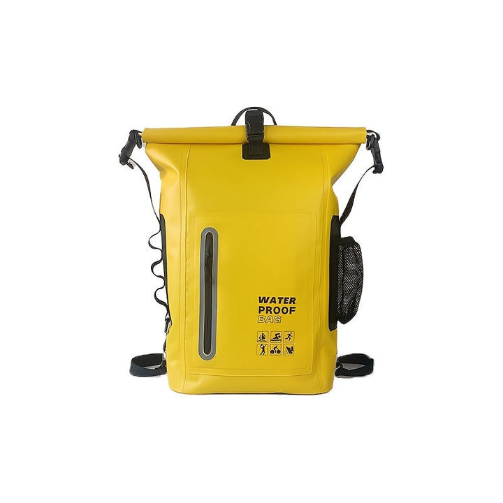 Waterdichte Rugzak van 25L met Roll-Top Sluiting, Meerdere Vakken, Stevige Gespsluiting en Zijzak van Netstof