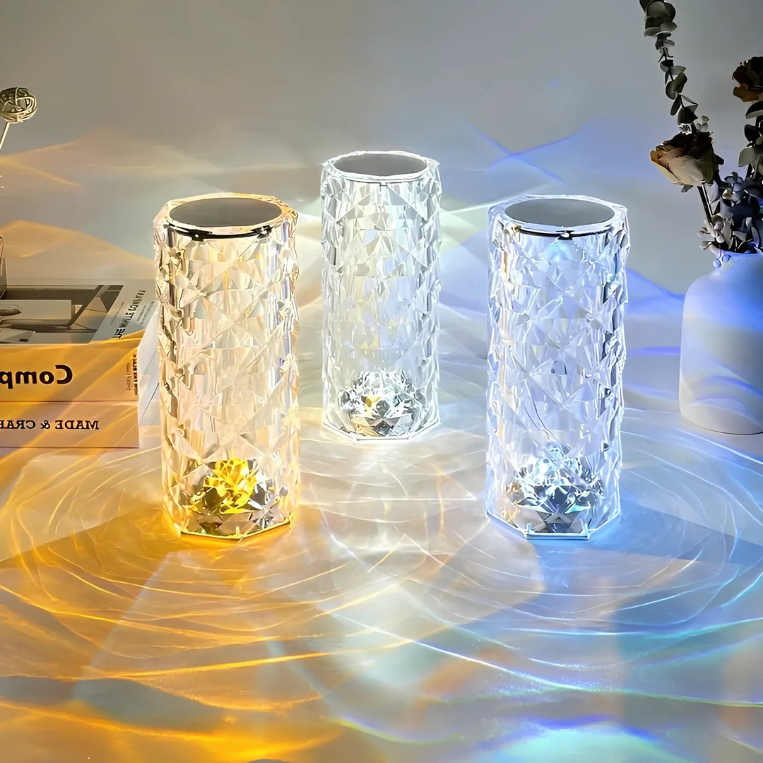 Elegante kristallen LED-lamp met 16 kleuropties en afstandsbediening