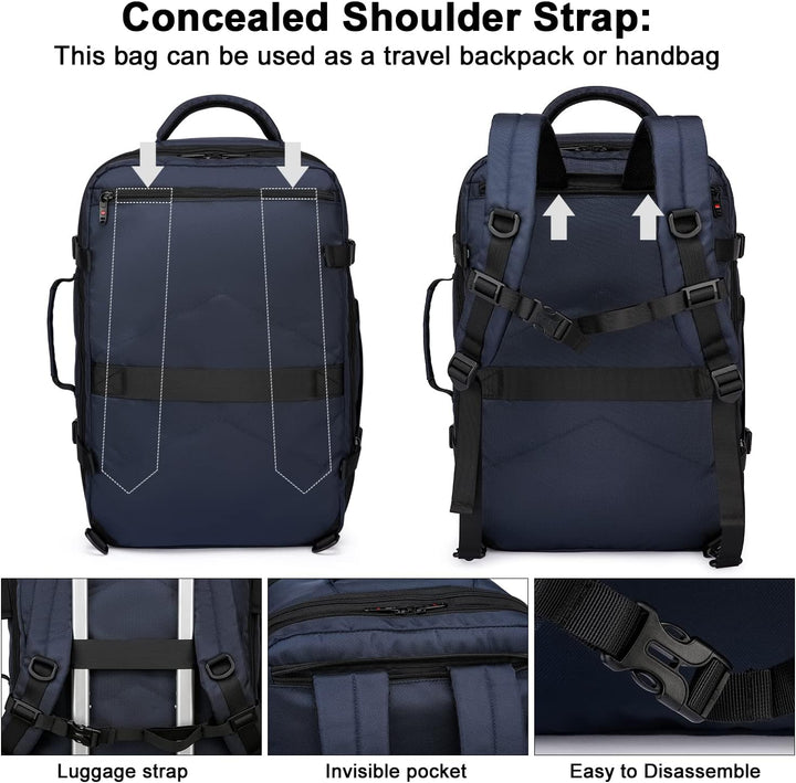 Uitbreidbare waterdichte reisrugzak van 45–55L met laptopvak van 46,5 cm