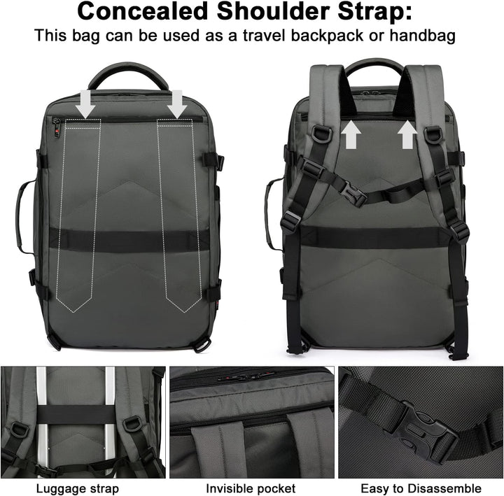 Uitbreidbare waterdichte reisrugzak van 45–55L met laptopvak van 46,5 cm