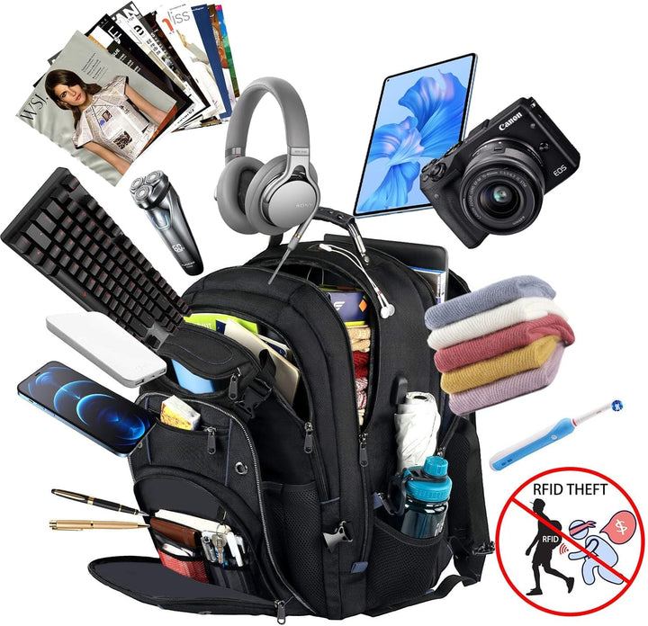 55L Extra-Grote Reis Laptop Rugzak met USB Opladen en RFID Beveiliging