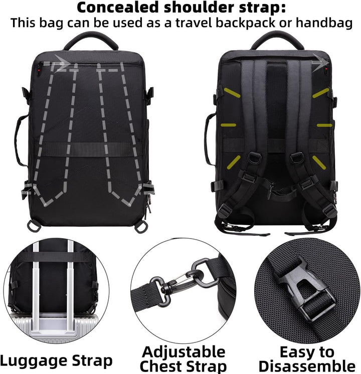 Uitbreidbare waterdichte reisrugzak van 45–55L met laptopvak van 46,5 cm