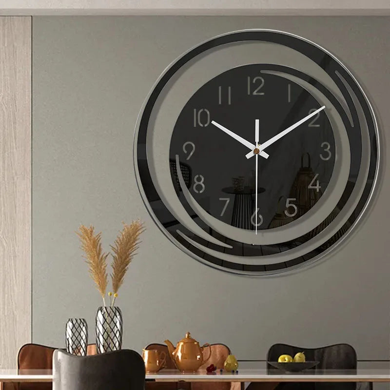 ModernTime - Minimalistische Acryl Wandklok in Scandinavisch Ontwerp, Zwart